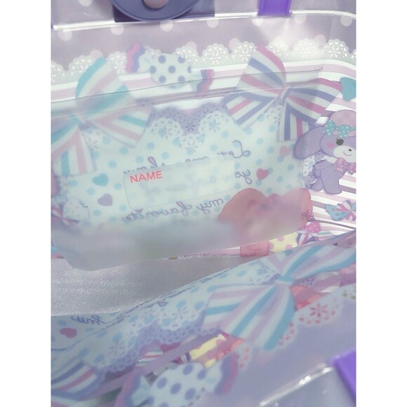 Sanrio BonBonRibbon Candy Vinyl Tote Bag w/Snap Pink Bow Cute 2012, 2015 Rare - Picture 6 of 12